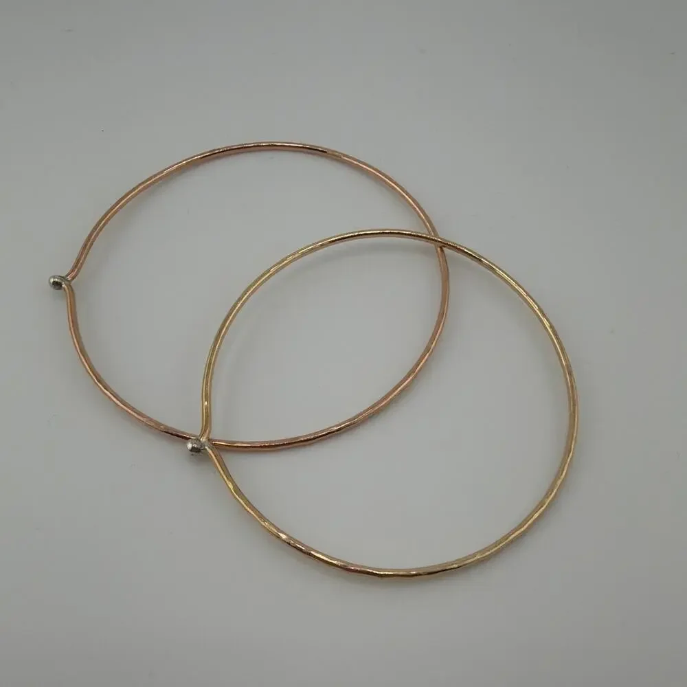 NWT YedOmi Artisan Handcrafted Gold-Filled and Sterling Silver Bangles set